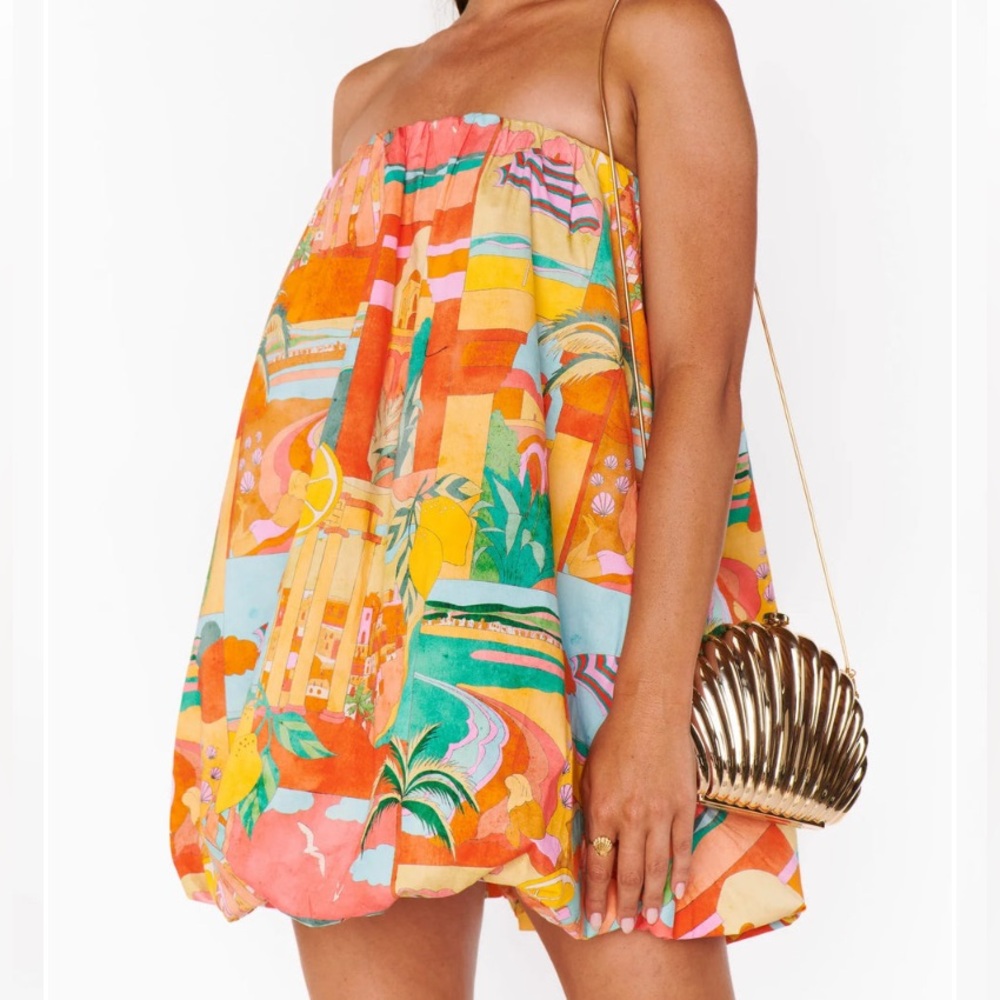 NWT!!! Show me your Mumu Beverly bubble dress in postcards Italia